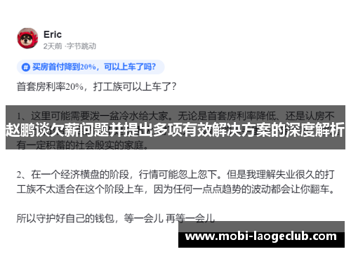 赵鹏谈欠薪问题并提出多项有效解决方案的深度解析 赵鹏谈欠薪问题并提出多项有效解决方案的深度解析